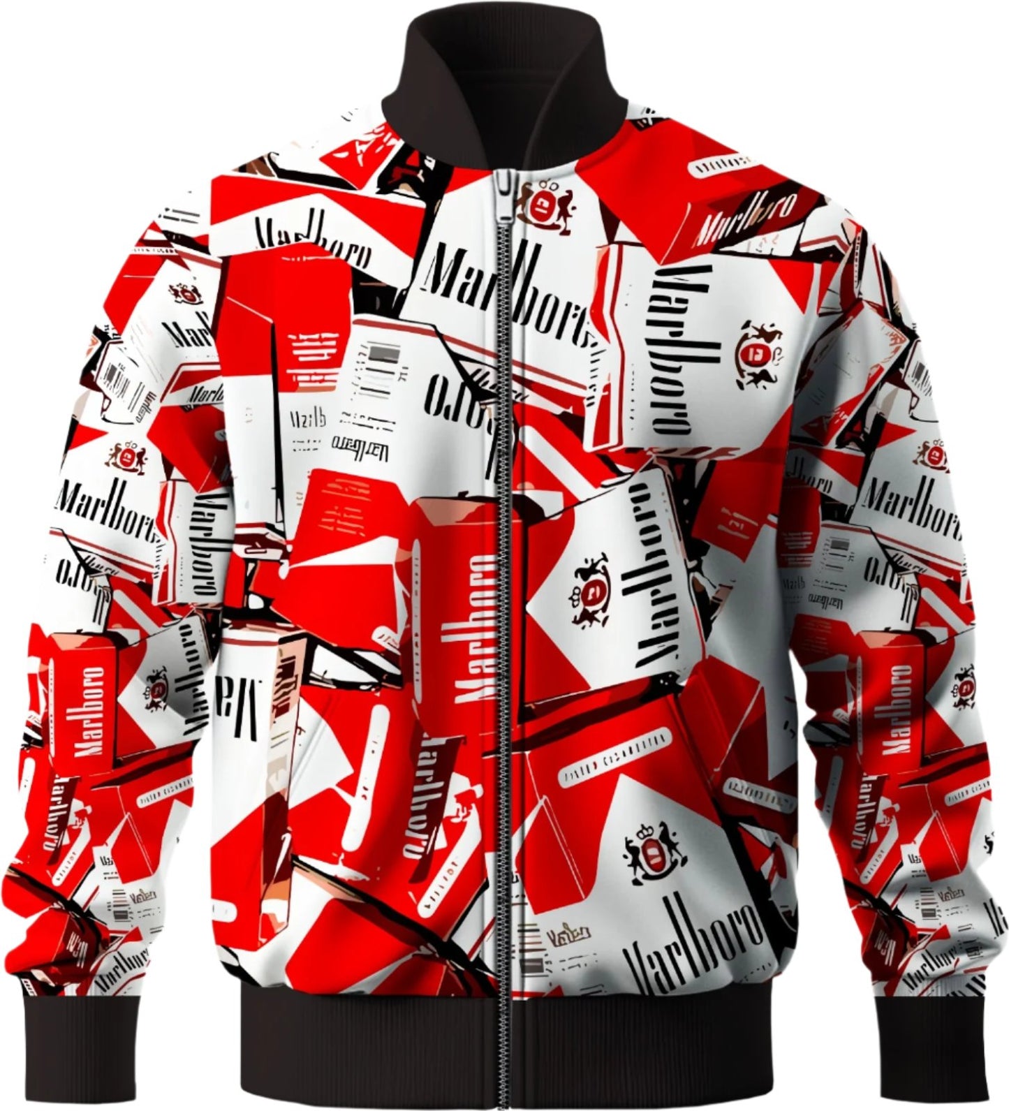Retro Marlboro-Inspired Bomber Jacket