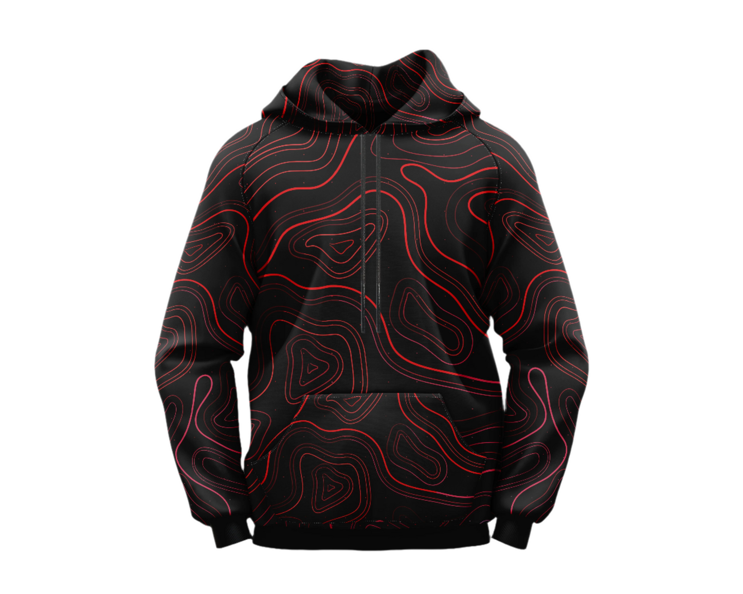 Red Topographic Hoodie