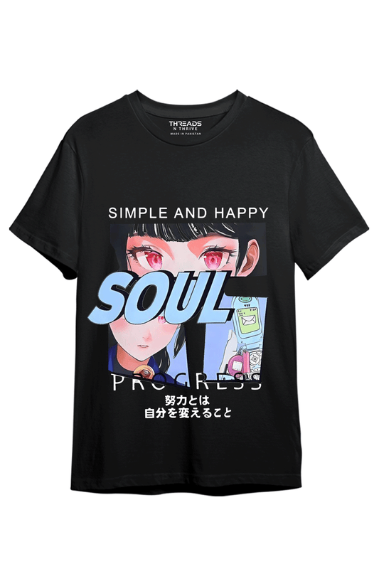 SMILE AND HAPPY PRINTED -SHIRT