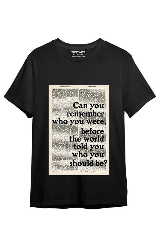 CAN YOU REMEMBER PRINTED T-SHIRT