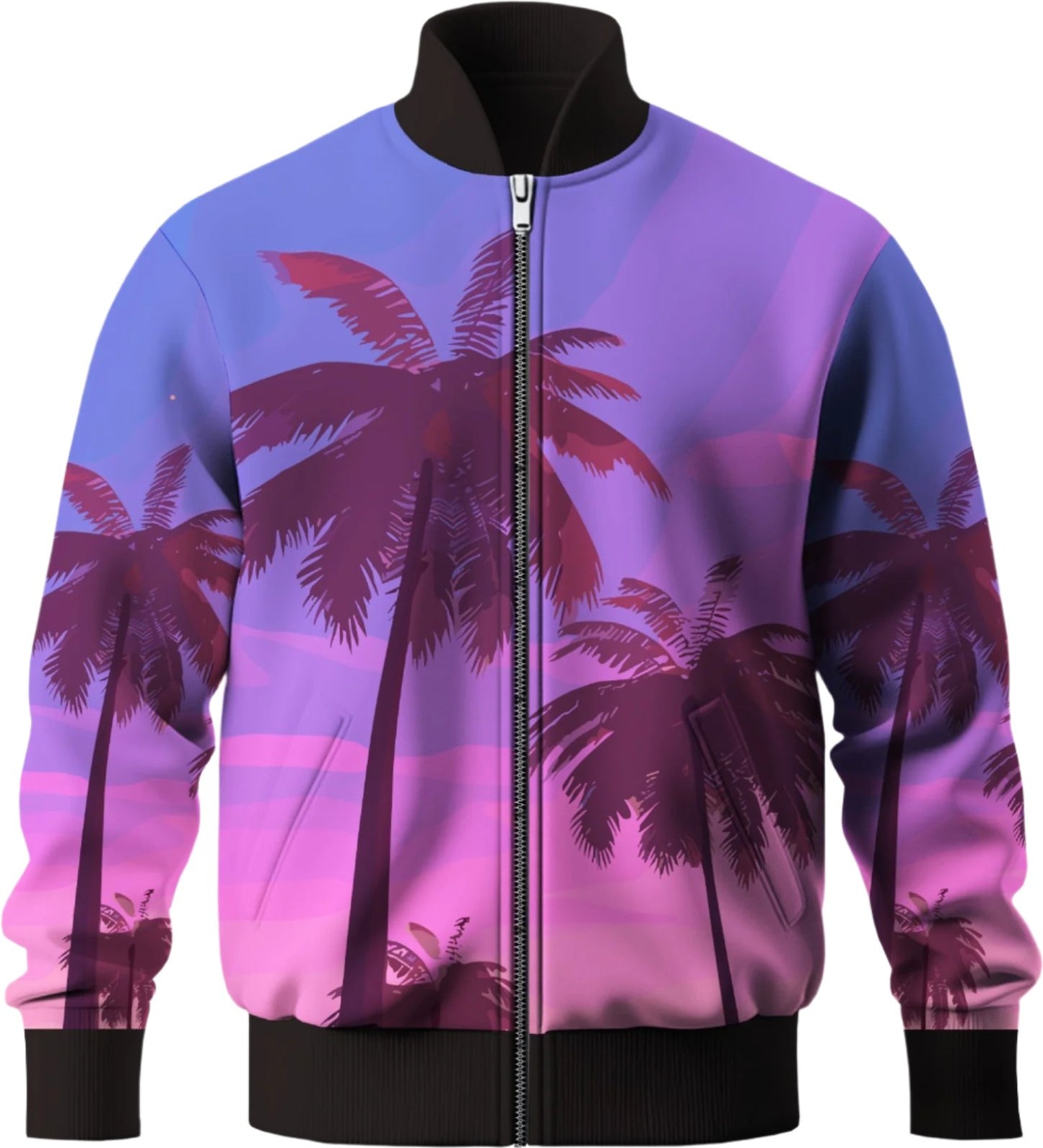 Sunset Palm Tree Bomber Jacket