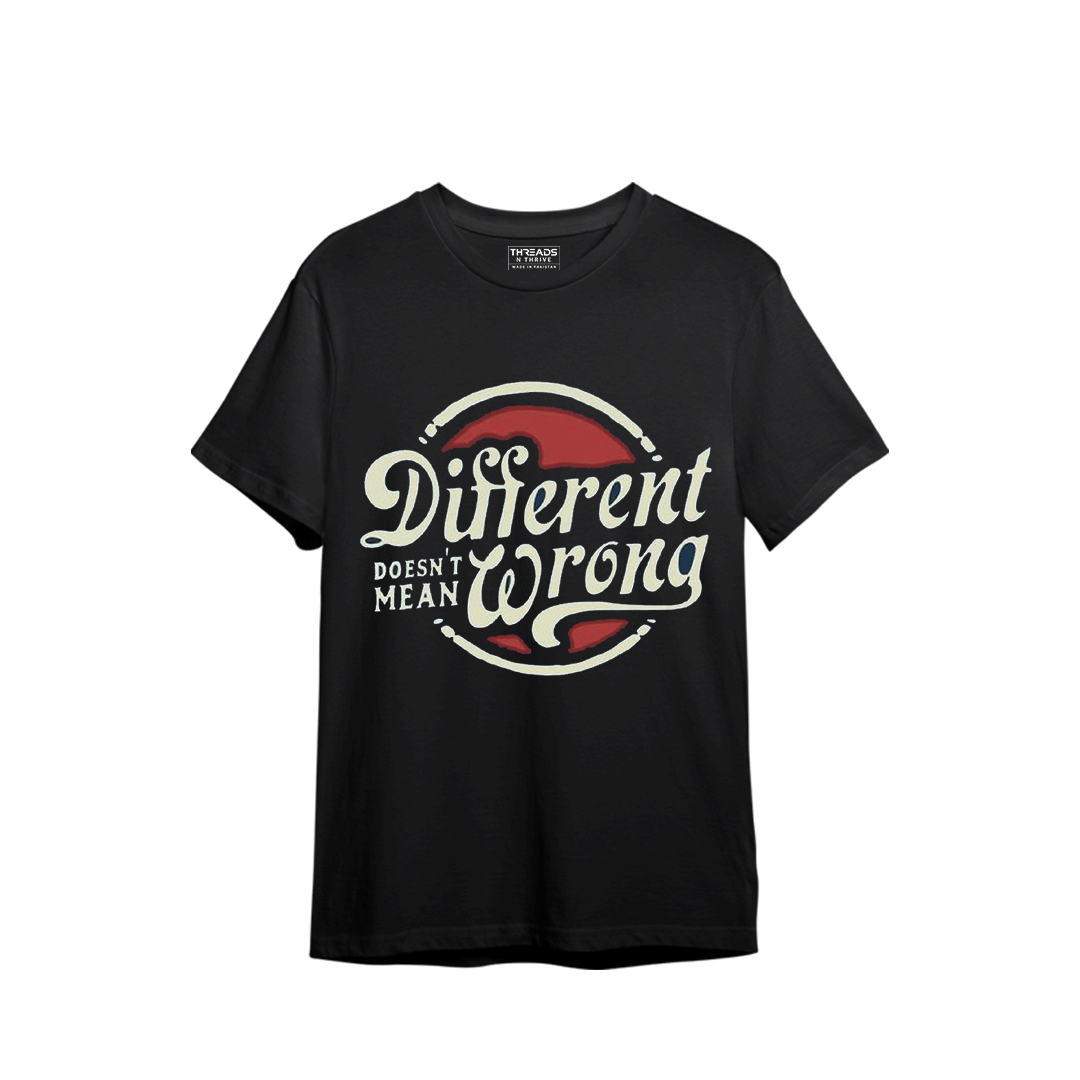 DIFFERENT DOES MEAN WRONG PRINTED T-SHIRT