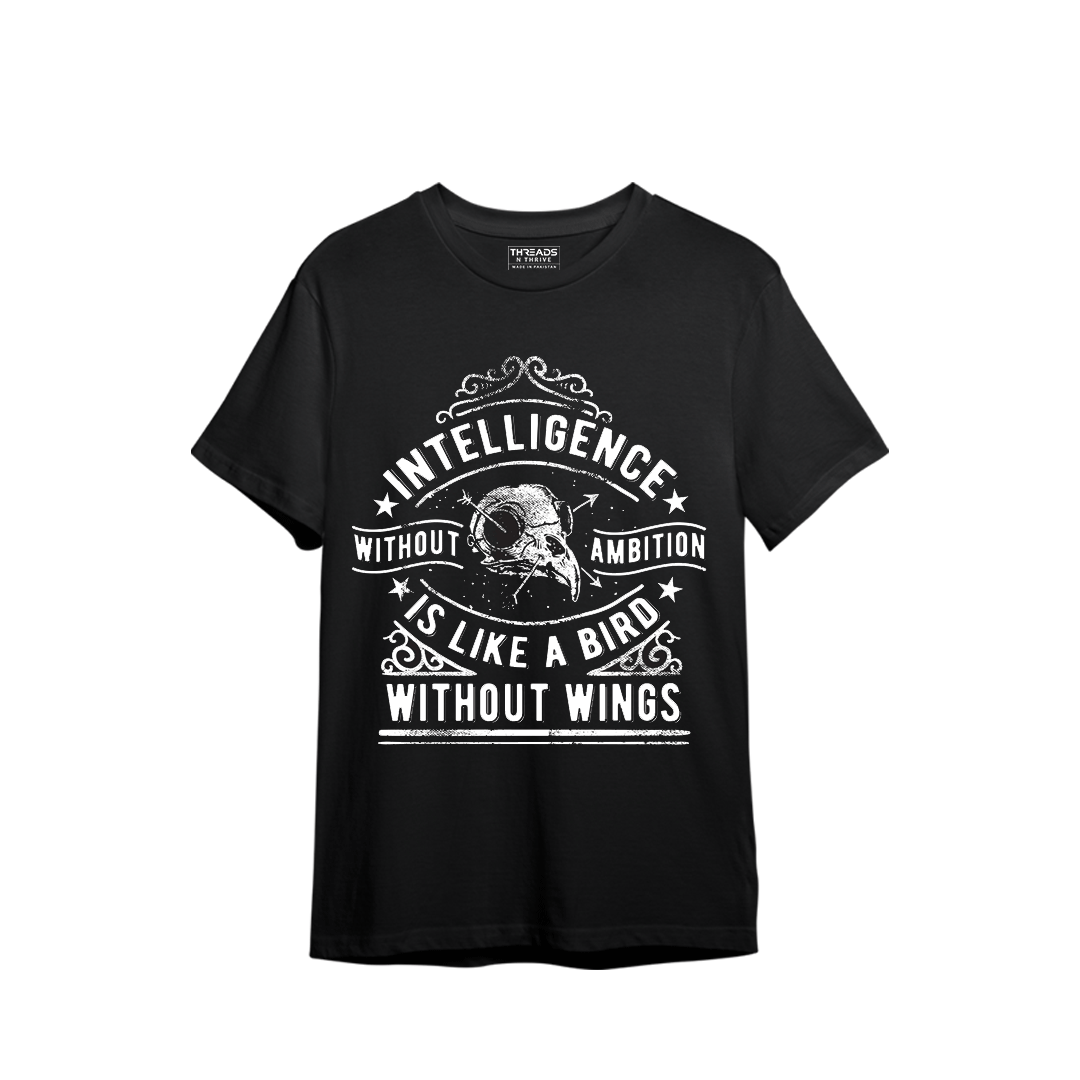 INTELLIGENCE WITHOUT WINGS PRINTED T-SHIRT