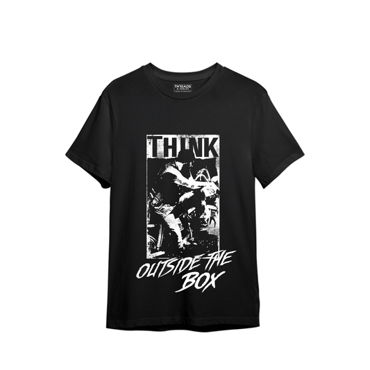 THINK OUTSIDE THE BOX PRINTED T-SHIRT